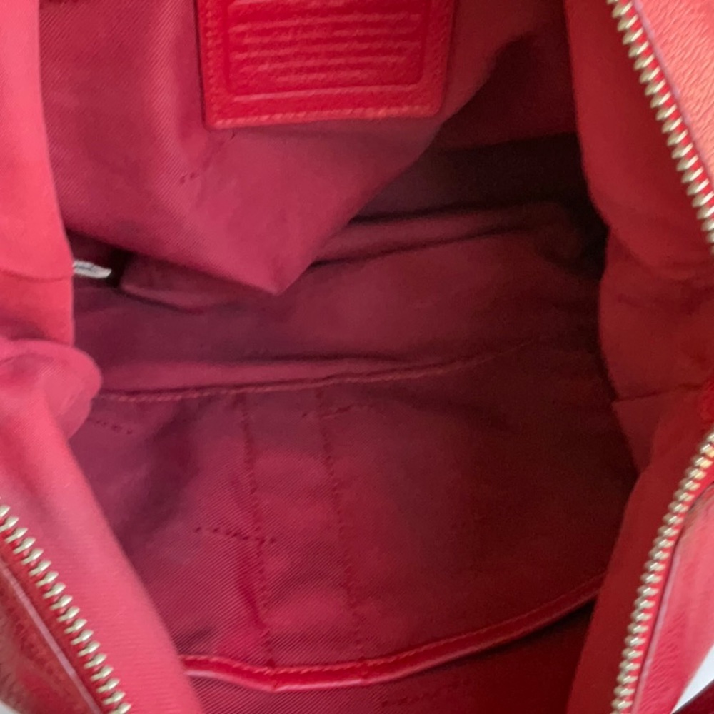 Coach - Pebbled Leather Turnlock Hobo Bag RED 24771 - Picture 7 of 10